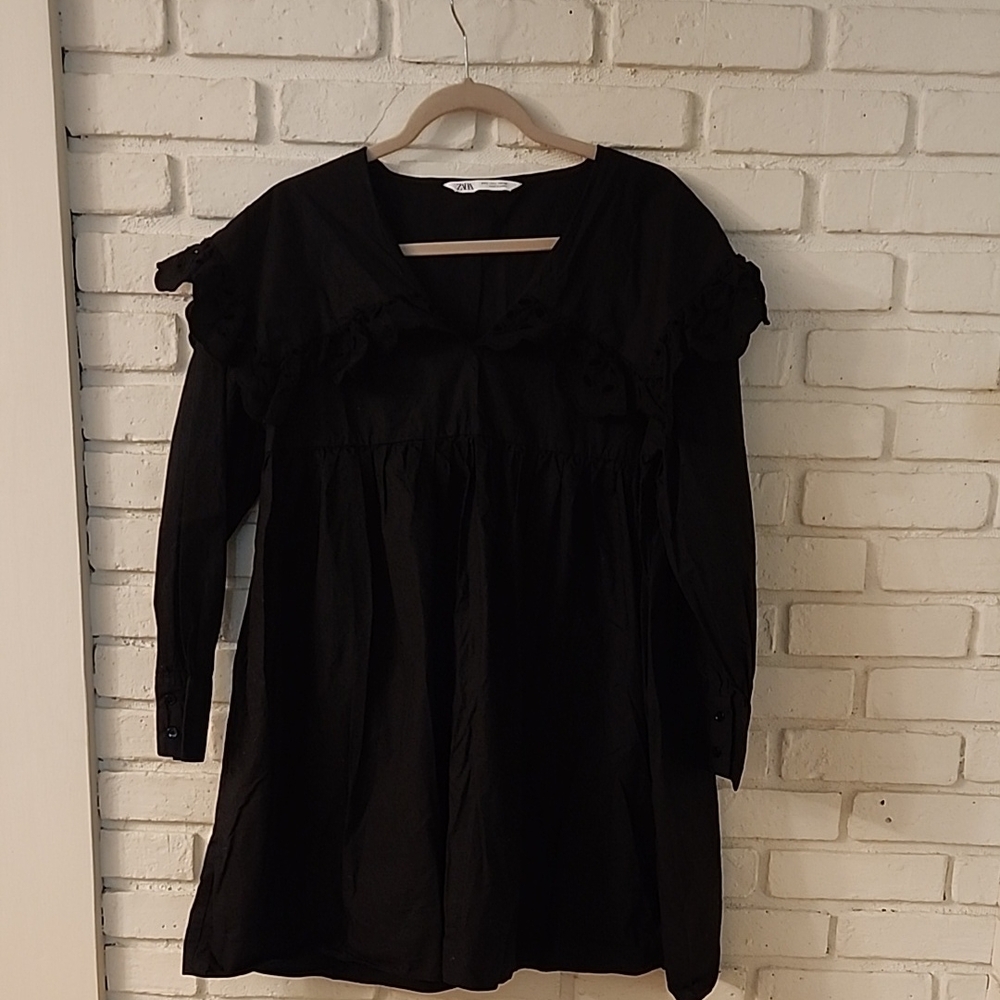 Zara Black Peplum Shirt